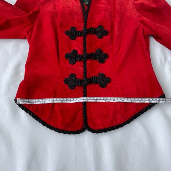 Danier Canada Women Vintage 80s Red Genuine Suede Leather Jacket, Size XS - Picture 11 of 12